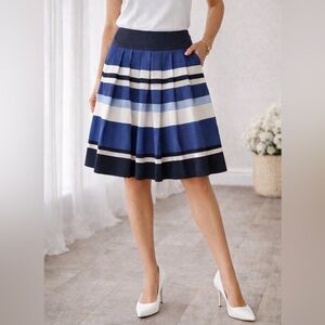 H&M Blue Striped Skirt
